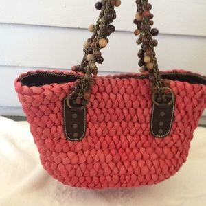 J Crew raffia handbag